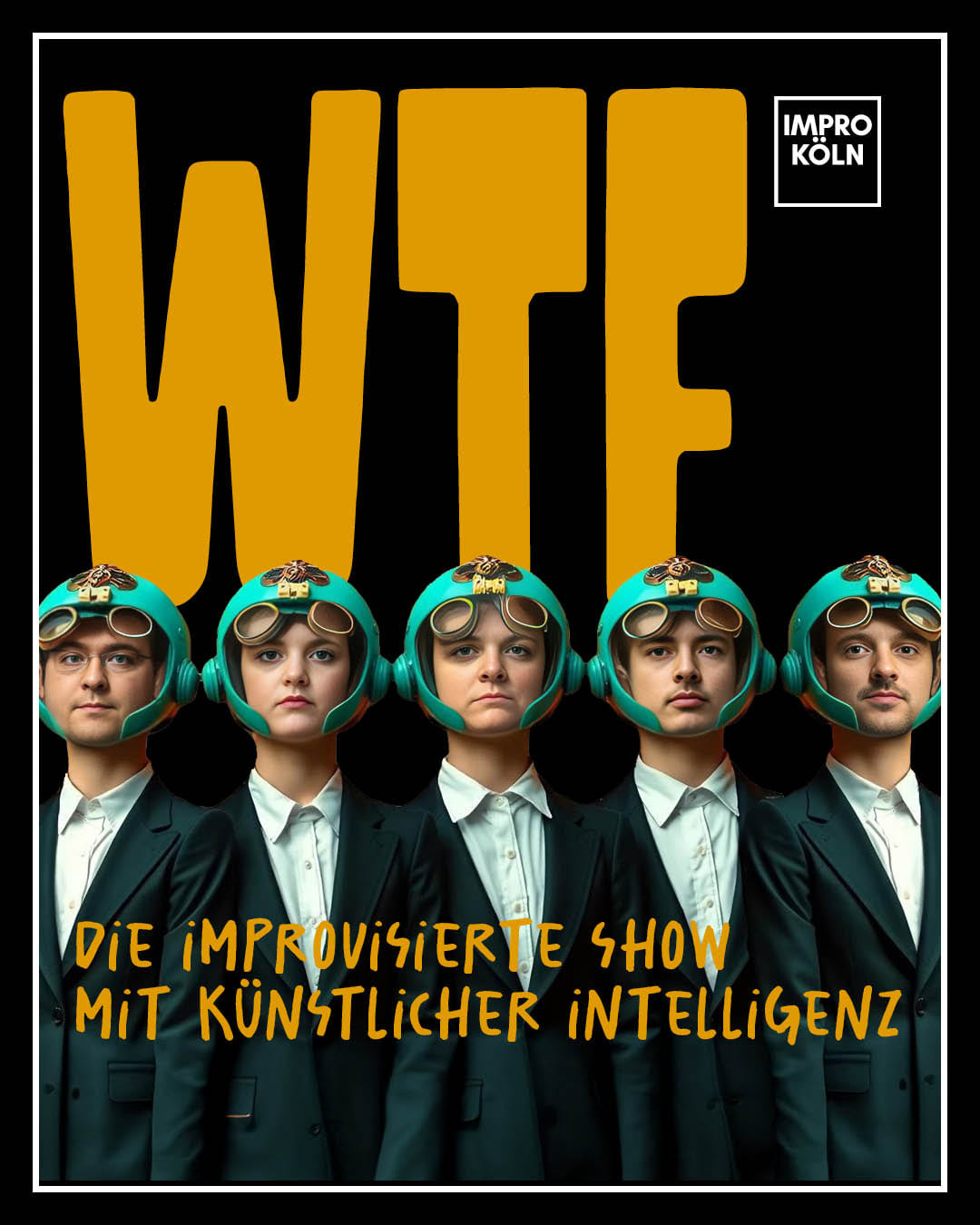 Werbeplakat Show "WTF- Die Improshow mit KI" von Impro Köln